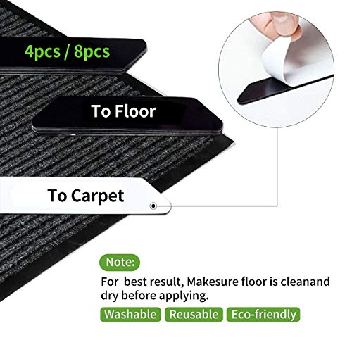 Indoor Outdoor Doormat Heavy Duty Front Door Mat Non Slip Rubber Backing Floor Mat Entrance Door Rug Welcome Mats for Shoe Scraper (17" x 30", Gray-2 Pack)