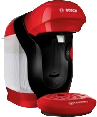 Machine à café multi-boissons Tassimo Style friendly, TAS113E, plus de 70 boissons chaudes, OneTouch, cafétière à dosettes, compacte, Intellibrew, rouge