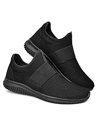 Guteidee - Zapatillas de deporte para hombre y mujer, de malla, ligeras, sin cordones
