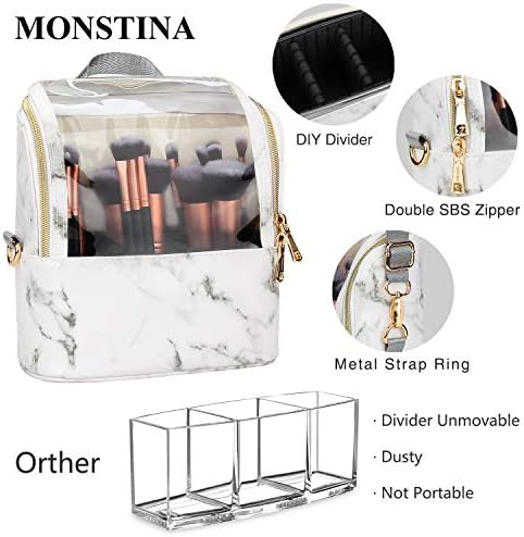 Makeup Brush Case Stand-up Makeup Cup Makeup Brush Holder Travel Professional Cosmetic Bag Artist Storage Bag with Shoulder Strap and Adjustable Divider (Marble) 7 Makeup Brush Case Stand-up Makeup Cup Makeup Brush Holder Travel Professional Cosmetic Bag Artist Storage Bag with Shoulder Strap and Adjustable Divider (Marble)