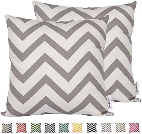 Comocoยฎ 2pc-Pattern Decorative Geometric Thick Canvas Pillowcase Cushion Cover for Sofa Throw Pillow Case(50x50cm,Grey)