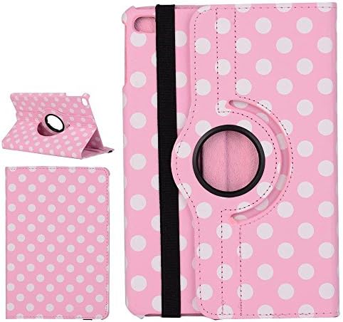 iPad Mini 4 Case, iTrendz Polka Dot Series - [360 Rotating][Flip][Smart Case] Pink PU Leather Flip Case [Magnetic Closure] Smart Cover With Stand [Auto Sleep/Wake] For Apple iPad Mini 4 (2015 Edition)