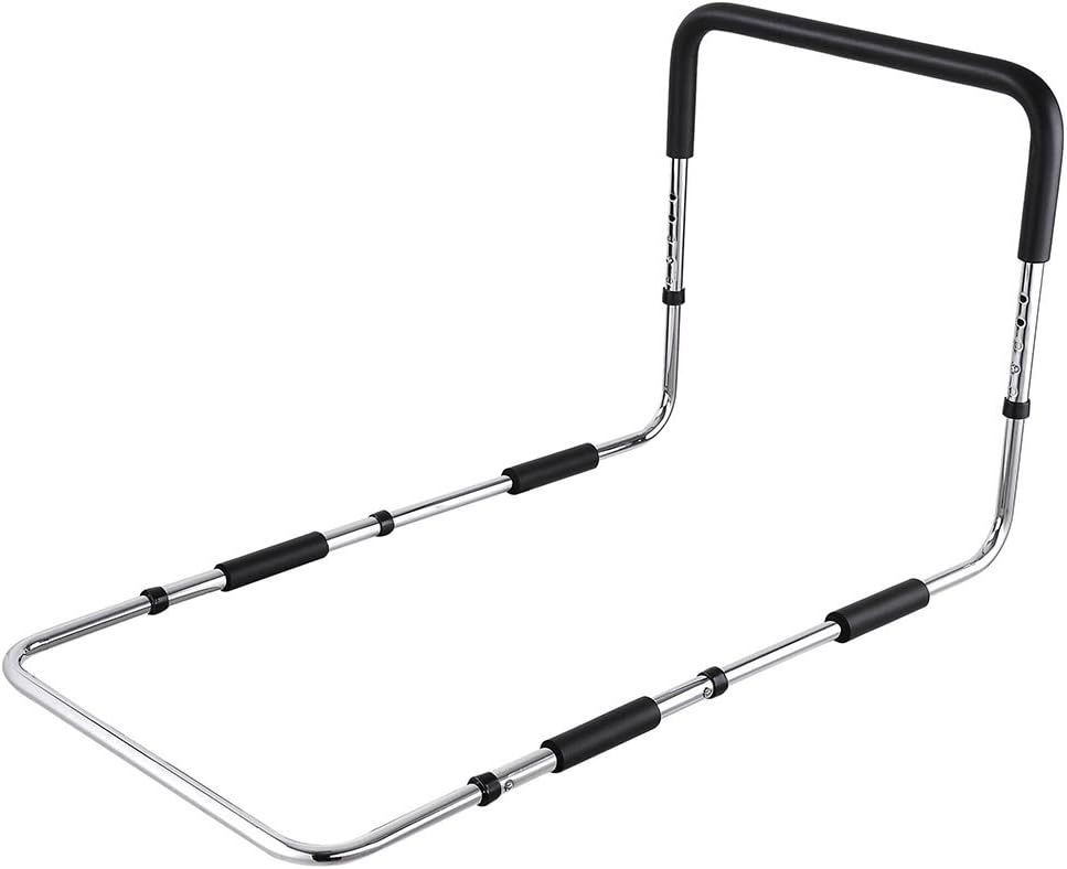 AW Medical Supply Bed Rail Handle Adjustable Height Bed Assist Bar Grab Bar Safety Hand Rail with Safety Strap: Health & Personal Care