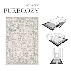 PureCozy Grey Area Rug 6x9 Indoor Vintage Living