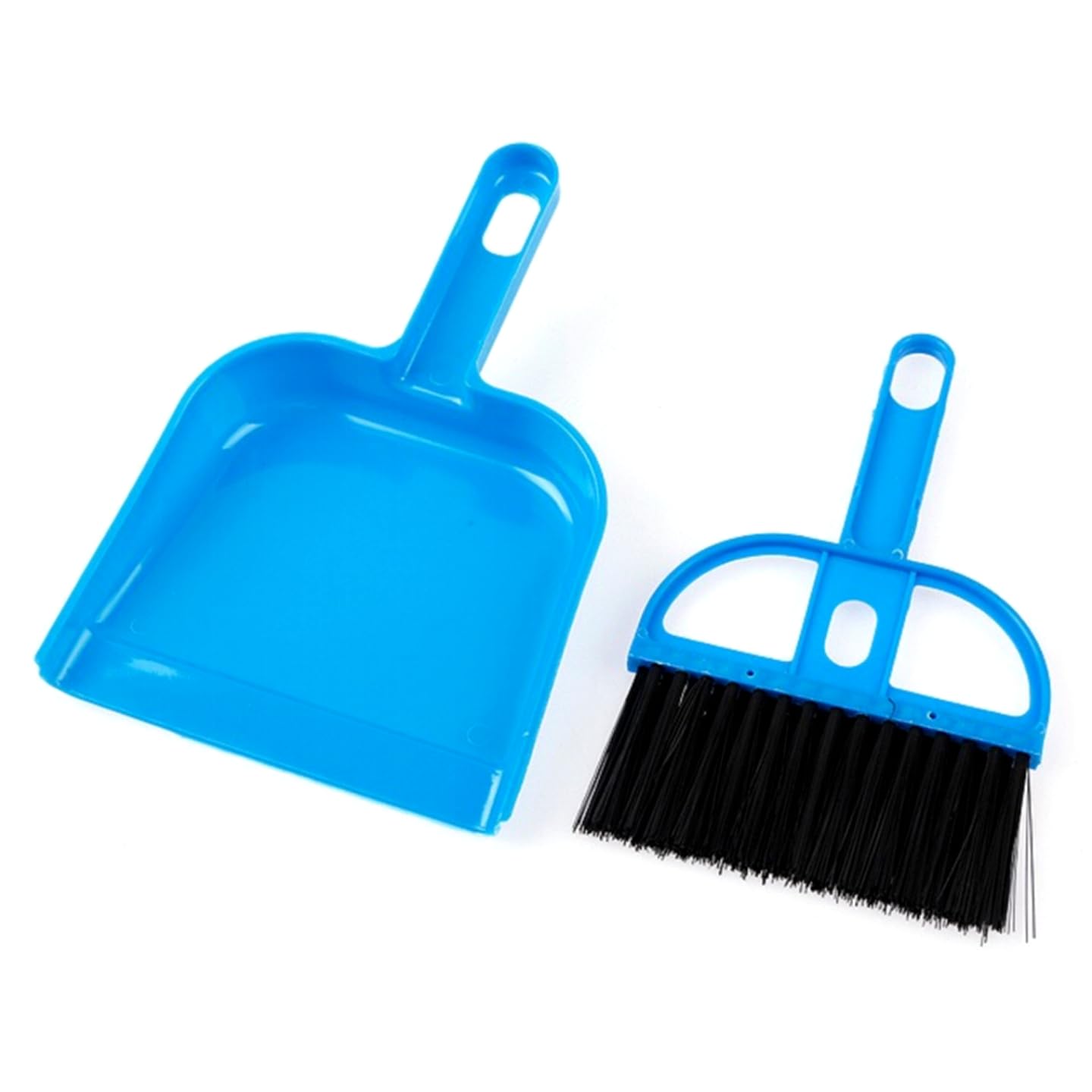 Photo 1 of *** KIDS SIZE****    Mini Dustpan and Broom Set - Portable Plastic Cleaning Brush for Desk, Home, Kitchen, and Small Animal Cages (Blue)