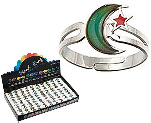 Mood Ring Expandable Moon and Red Star Novelty