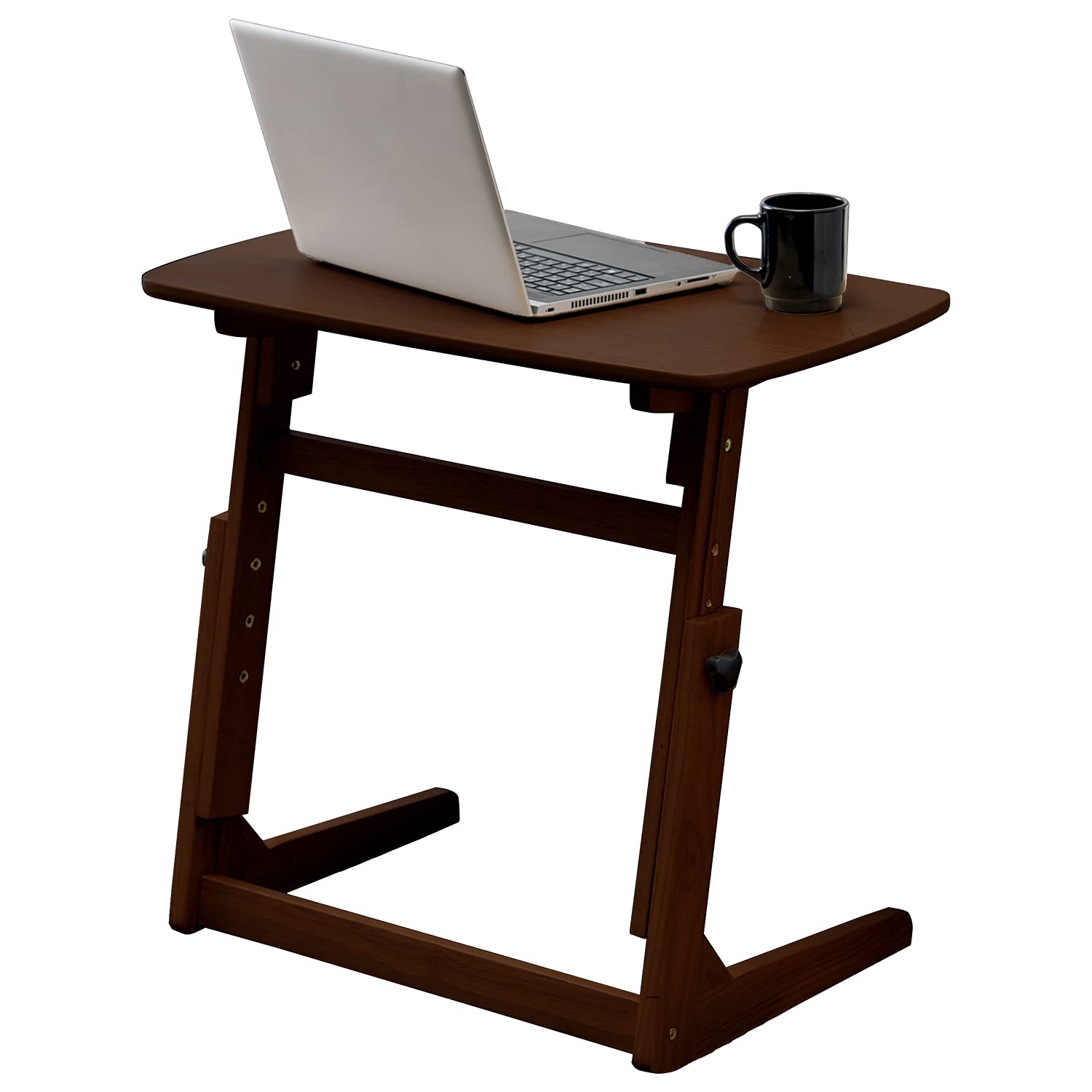 萩原(Hagihara) サイドテーブル ソファテーブル パソコンテーブル PCデスク 【4段階高さ調節】 勉強 在宅勤務 テレワーク 横揺れ軽減 幅65 ダークブラウン VT-7973DBR の商品画像