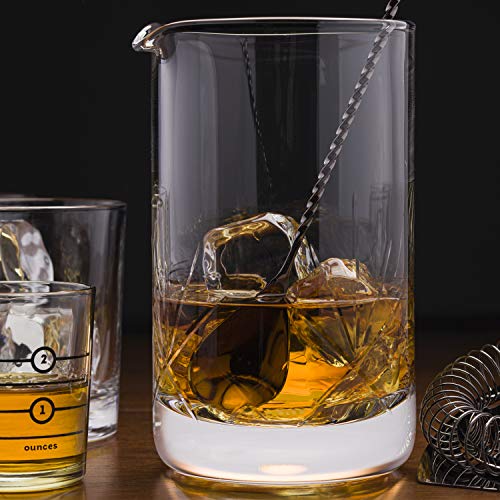 Cork & Mill Cocktail Mixing Glas Set - Old Fashion Kit - 24oz (700ml) Kristall Rührglas für Barending - 9-teiliges… – Bild 8