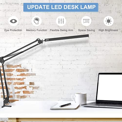 LED Desk Lamp, BZBRLZ 14W EyeCaring Metal Swing Arm Desk Lamp with