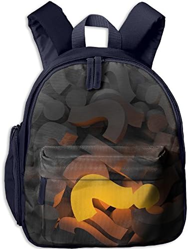 Kids Children Backpack Question Mark Creative Lightweight Oxford Waterproof School Book Bag Double Zipper Closure
