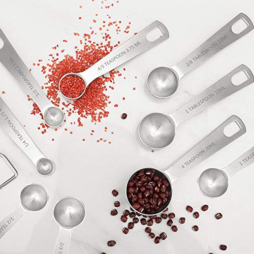 Measuring Spoons, TEMEISI 18/8 Stainless Steel Teaspoon&Tablespoon Measuring Spoons for