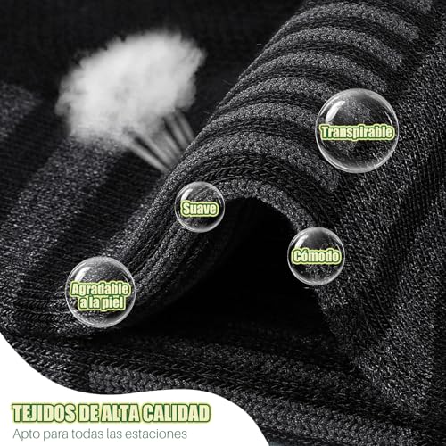 10 Pares Calcetines para Hombre - Calcetines Deportivos Hombre Transpirables y Duradero, Calcetas Absorbe Sudor y Antiolor, Calcetas para Correr, Gym, Ciclismo