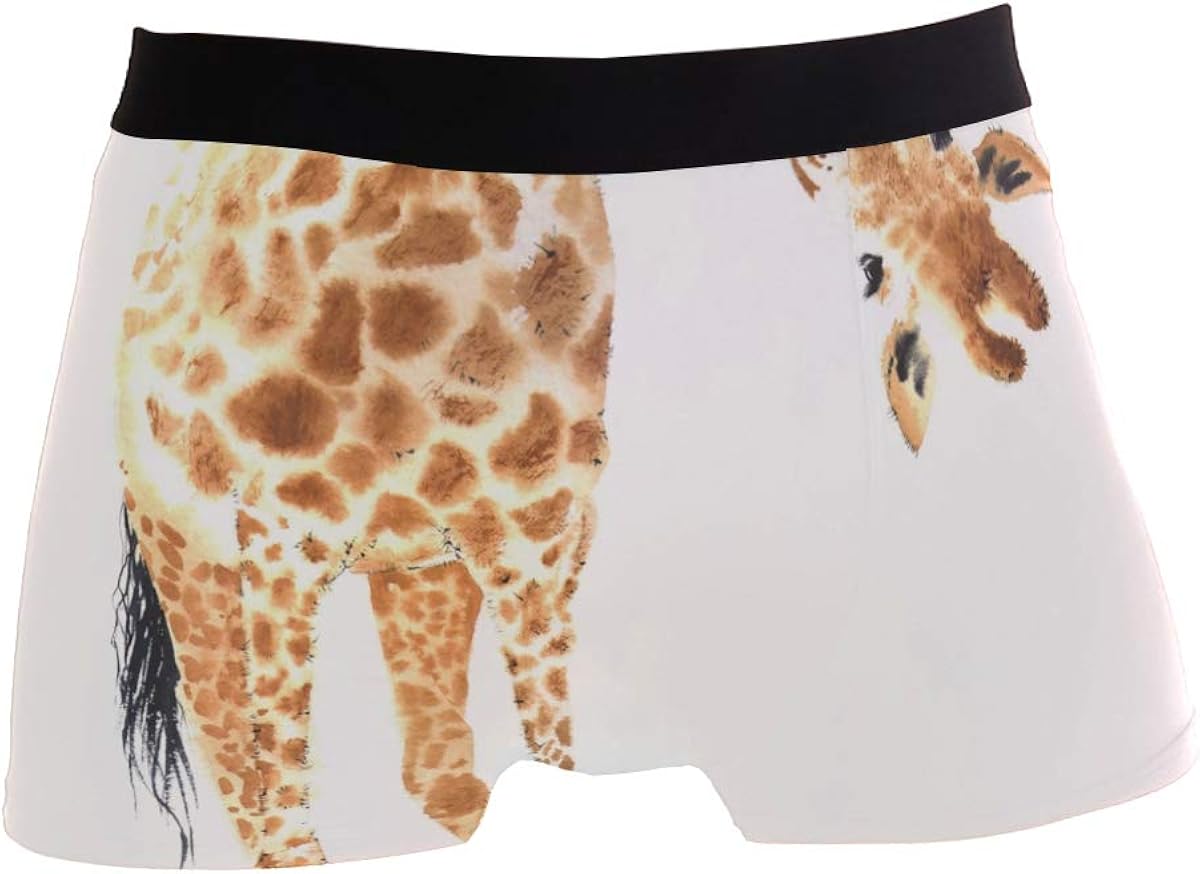 Giraffe Cute Comfortable Men's Boxer Briefs MultiSize Soft Underwear S