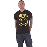 Nirvana T Shirt Flower Sniffin Band Logo Nevermind Official Mens Black Size