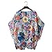 Sunward Flower Chiffon Shawl Kimono Cardigan Coats Jackets Cover up Blouse Tops (XL, Multi-color)
