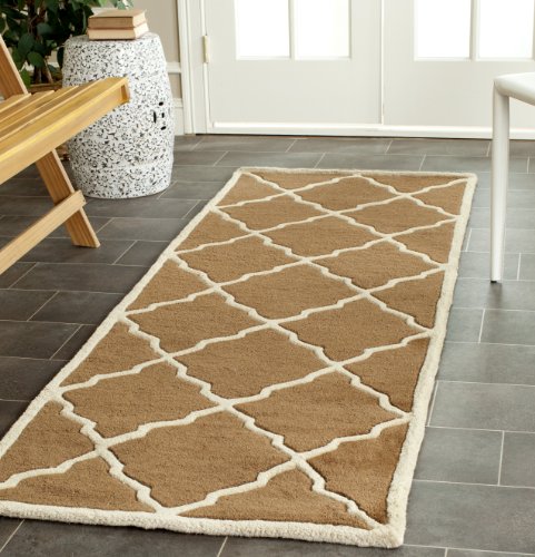 SAFAVIEH Chatham Collection Runner Rug - 2'3" x 9', Brown, Handmade Trellis Woo…