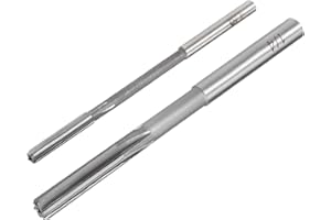 uxcell Chucking Reamer Set 1/8" & 1/4", H7 HSS Lathe Machine Reamer 6 Straight Flutes, Round Shank Milling Cutting Tool, for 
