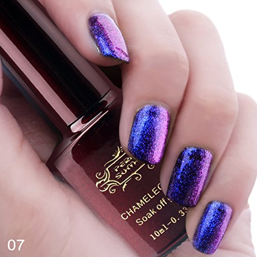 Perfect Summer 3D Holographic Chameleon Colors Changes 10ml Gel Nail Polish UV/LED Soak Off Nail Lacquers Creative French Manicure Art #07 Perfect Summer 3D Holographic Chameleon Colors Changes 10ml Gel Nail Polish UV/LED Soak Off Nail Lacquers Creative French Manicure Art #07
