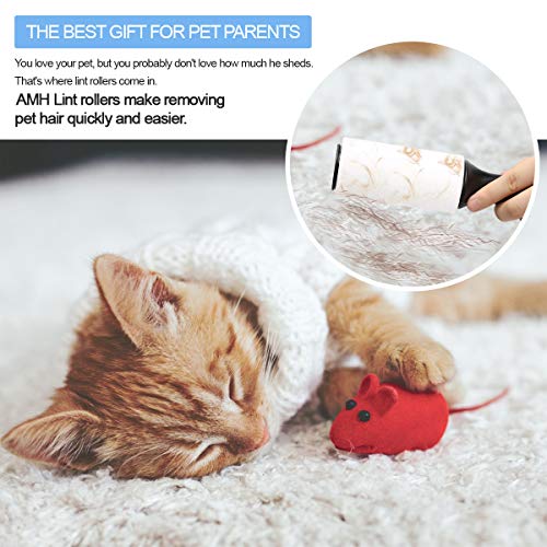 Lint Roller Pet Hair Remover 4 Pack - Extra Sticky Lint Rollers Refill for Clothes, Car Seats, Food Particles and etc.