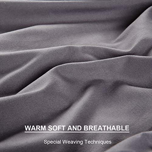 TEKAMON King Bed 6 Piece Sheet Set Cooling 100% Microfiber Polyester Extra Deep Pocket Fitted Sheet Luxury Soft,Breathable,Wrinkle and Fade Resistant Flat Sheet Dark Grey - Thumbnail 4