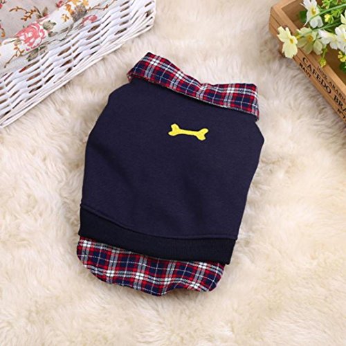 Howstar Pet Polo Shirt, Puppy Classic Sweater Warm T-Shirt Dog Cat Clothing (Black, M)