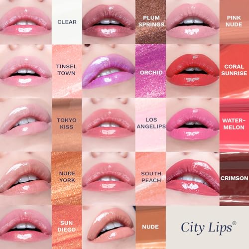 City Beauty City Lips Clear - Plumping Lip Gloss - Hydrate & Volumize - High Shine Lip Plumper - Hyaluronic Acid & Peptides Visibly Smooth Lip Wrinkles - Cruelty-Free