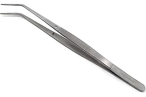 College Cotton Pliers Angled Serrated Beak Stainless Steel Dental Tweezers to Use for Teeth Gum Cleaning Oral Care Inspection