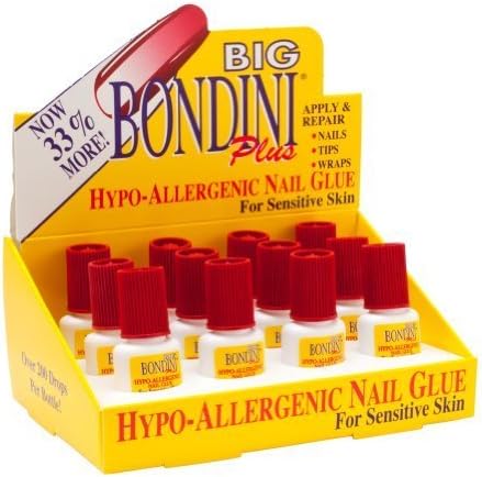 Big Bondini Plus All Purpose Hypo-Allergenic Nail Glue 0.14 oz 12 Bottle Display by Big Bondini