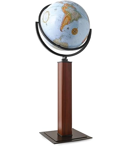 Black Onyx Ocean Gemstone World Globe - 36-Inch Floor Standing With Silver Stand