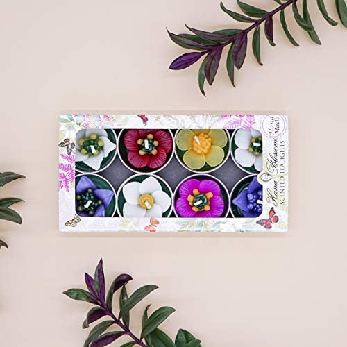 Hana Blossom Assortiment de 8 Bougies Chauffe-Plat parfumées Faites à la Main
