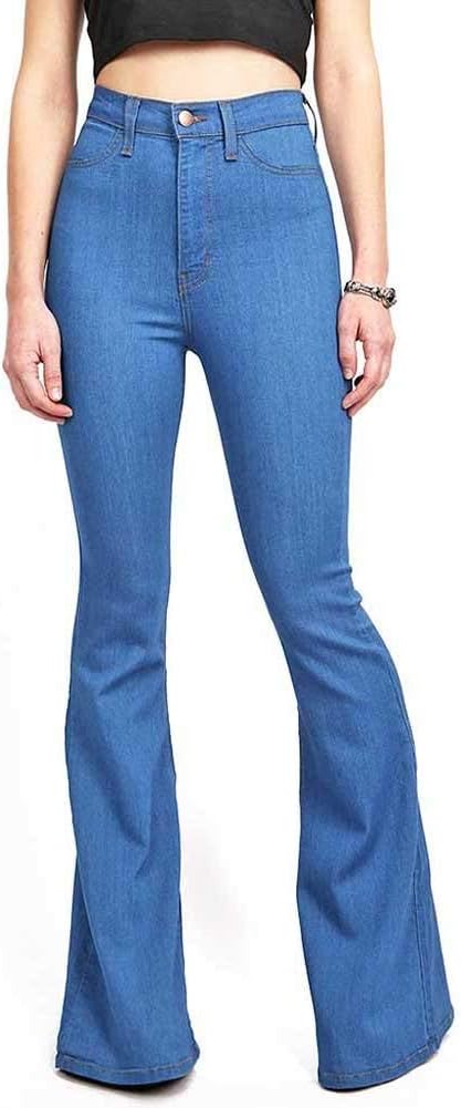 GARMOY Womens Skinny Bell Bottom Jeans Flare Wide Leg Slim Fit High Rise Denim Pants