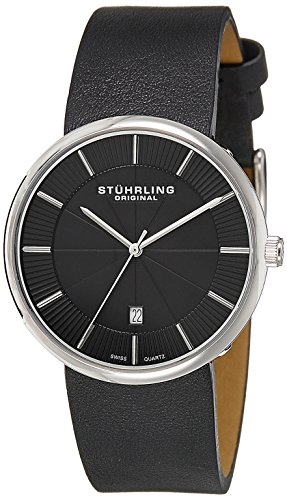Stuhrling Original Men's 244.33151 Classic Ascot Fairmount Swiss Quartz Date Ultra-Slim Black Watch