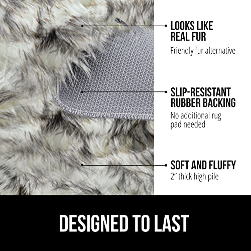 Gorilla Grip Fluffy Faux Fur Rug, 5x7, Machine Washable Soft Furry Area