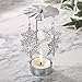 Bits and Pieces - 5 Inch Rotating Snowflake Tealight Candle Holder - Spinning Scandinavian Design Tea Light