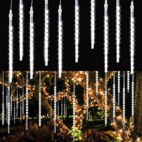 Aluan Meteor Shower Rain Lights 20 Inch 12 Tube 576 LED Waterproof Plug