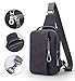 Muzee Mens Sling Backpack Shoulder Travel Bag Crossbody Pack with USB Charging Port for Running Purple blue