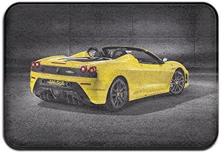 Ferrari Spider Supercar Indoor/Outdoor Natural Coral Fleece Rubber Non Slip Backing Entry Way Doormat For Patio,Front Door,All Weather Exterior Doors,40X60cm