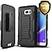Note 5 Case, Galaxy Note 5 Case, Starshop [Heavy Duty] Dual Layers Kickstand Case With [0.33m 9H Tempered Glass Screen Protector Included] and Locking Belt Clip (Black)