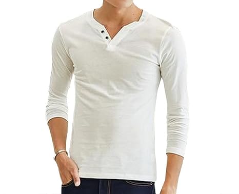 Amazon ナンディン Nandin メンズ おしゃれ Vネック ヘンリー