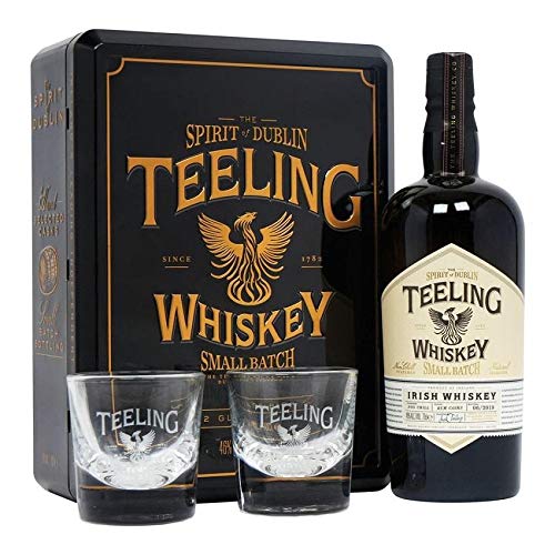 TEELING WHISKEY KLEINE CHARGE DUBLIN IRLAND 70 CL GESCHENKKARTON MIT ZWEI GLÄSERN