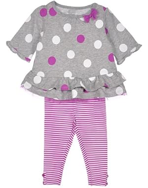 Baby Girls' Polka Dot and Stripes Legging Set