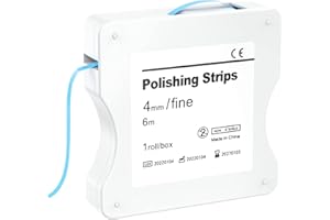 AISEELY Dental Polishing Strips, 6m/Rolls/Box Tooth Sandpaper 4mm Thickness Teeth Whitening Strips Resin Tooth Interdental Grinding Tool, Blue