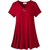 LARACE Plus Size Tops for Womens T Shirts Button Down Summer Clothes Short Sleeve Tunics Casual V Neck Blouses