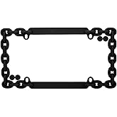 Cruiser Accessories 20500 Chain License Plate Frame, Flat Black w/fastener caps