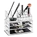 Felicite Home Makeup Cosmetic Organizer Conceal/Lipstick/Eyeshadow/Brushes in One place Storage Drawers, Clear, Medium,NEWEST EDITION UPGRADED BOTTOM DRAWER SIZE , 2 Piece Set