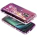 NageBee Moto G4 Play/Moto G Play Case w/[Tempered Glass Screen Protector], Glitter Liquid Quicksand Waterfall Flowing Sparkle Shiny Diamond Girls Cute Case for Moto G Play 4th Gen -Pink/Purple