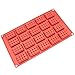 Freshware SL-137RD 20-Cavity Silicone Mini Rectangle Waffle, Cookie, Chocolate, Candy and Gummy Mold