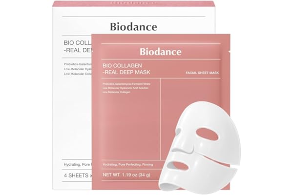 BIODANCE Bio-Collagen Real Deep Mask, Hydrating Overnight Hydrogel Face Mask, Pore Minimizing, Elasticity, Plumping, Travel E