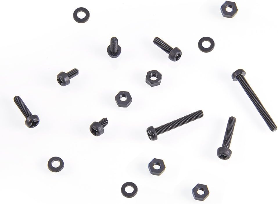 INCREWAY M3 x 5/6/8/10/12/15/20/25mm Nylon Black Screw/Nut/Washer Assortment Kit,480pcs, 8 Sizes - Image 4