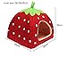 Leegoal Strawberry Small Cotton Soft Dog Cat Pet Bed House (Red, L)